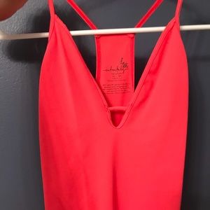 Free People pink plunge bodysuit